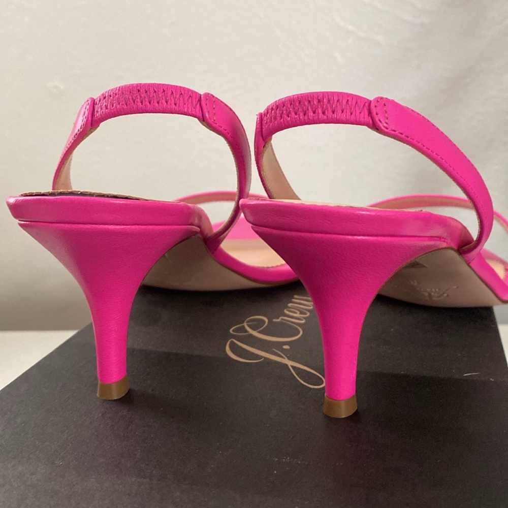J.Crew Slingback sandals in neon pink leather NWB - Picture 6 of 6